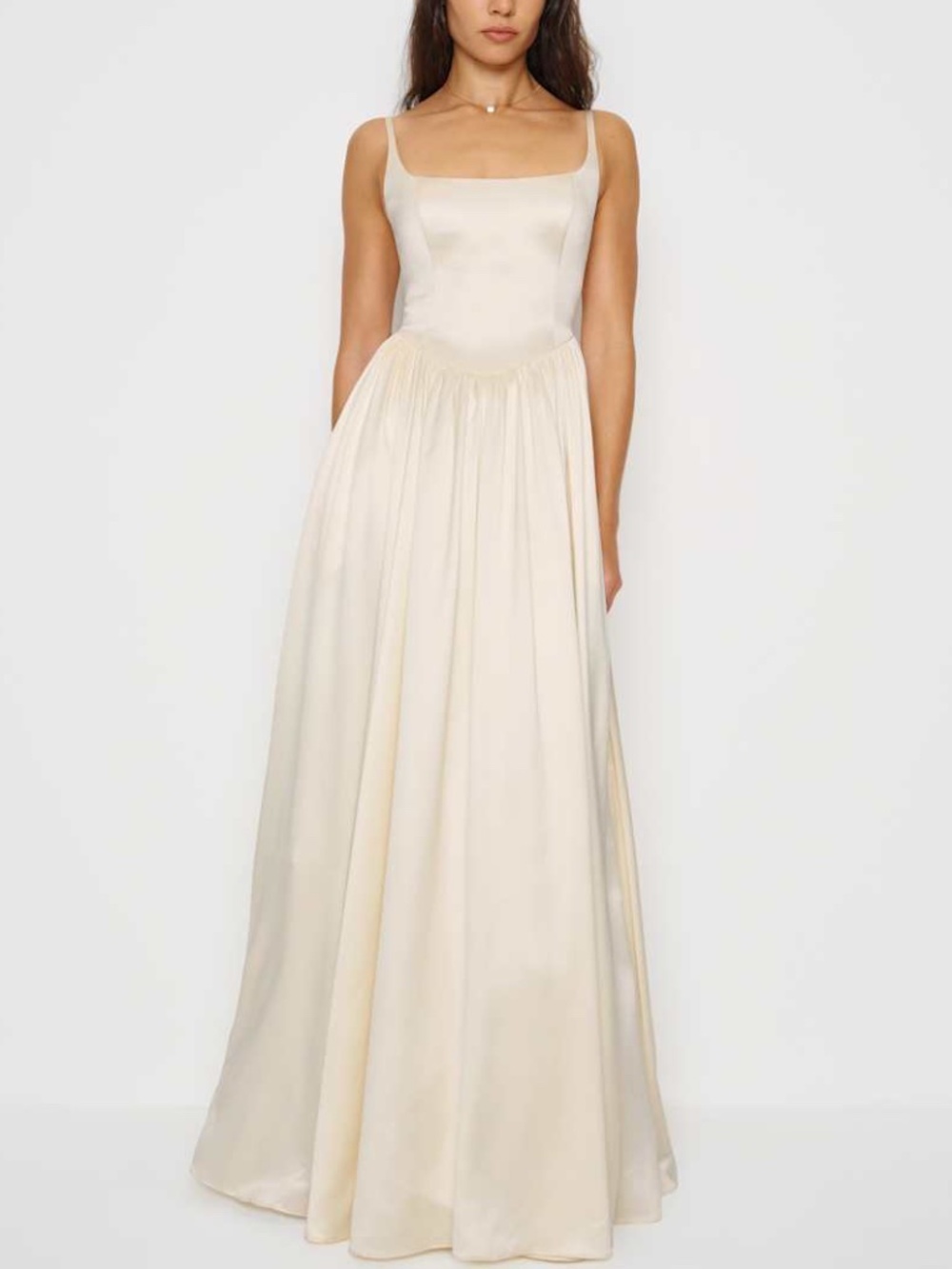 Reformation LIZ Ivory White Silk Maxi Dress Wedding Bridal Gown w/ tags Size 8